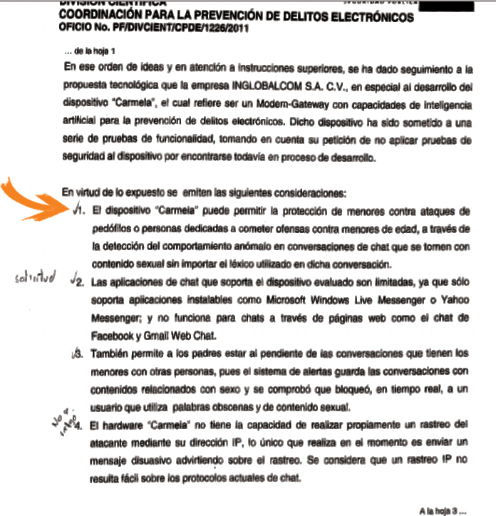 Pruebas realizadas por la Policia Federa al Router Carmela